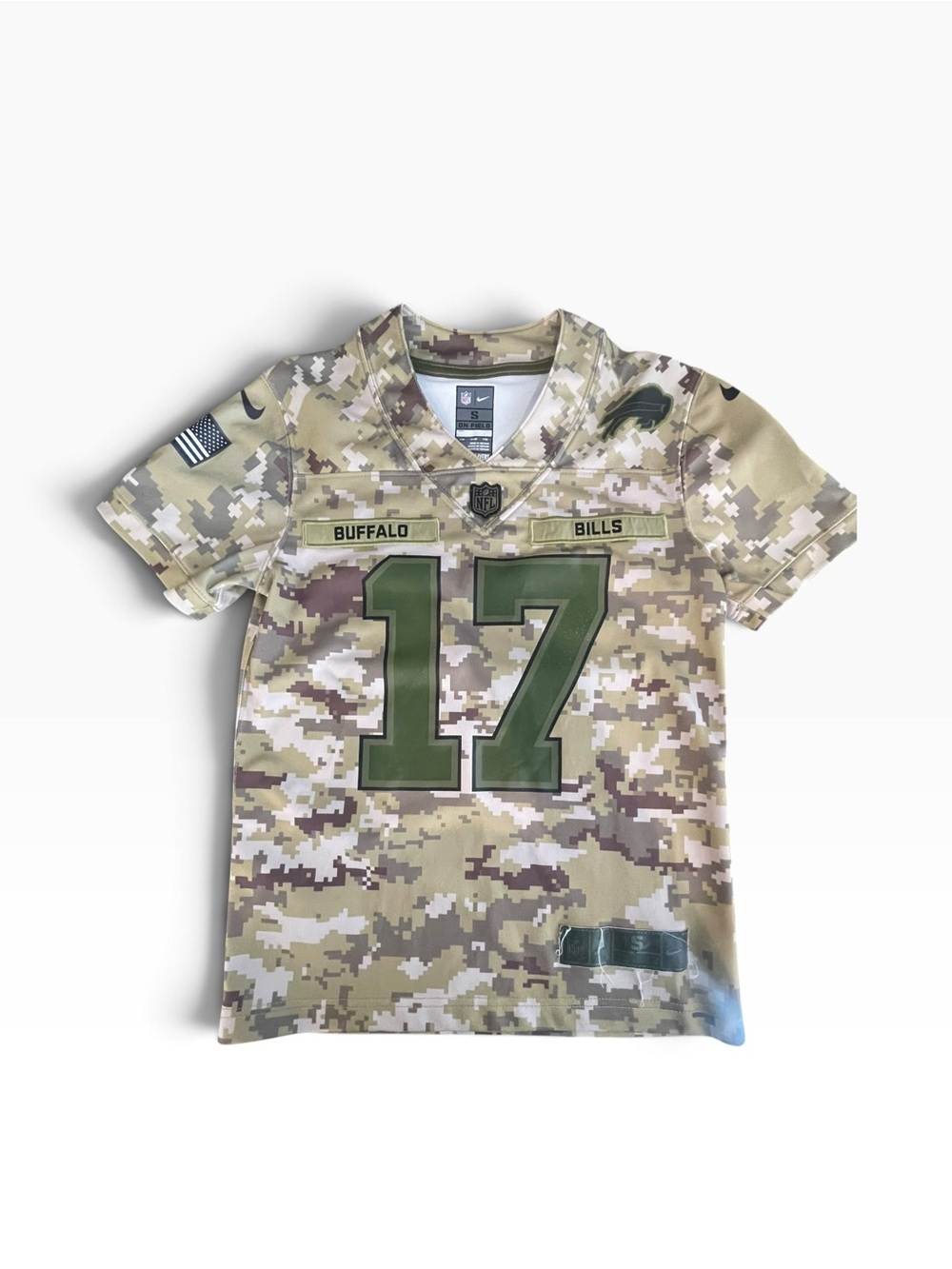 NFL Buffalo Bills Kids' Camo Football Jersey - Olive/Beige